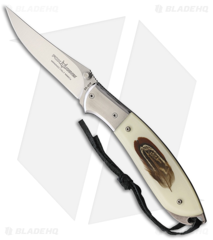 Fox Knives Pheasant White Polymer Clip Point Satin N690