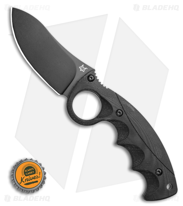 Fox Knives Russ Kommer Alaska Hunter Fixed Blade Knife Black G-10 (3.6" Black)