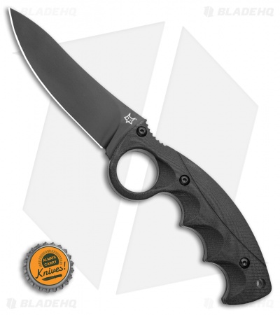 Fox Knives Russ Kommer Alaska Hunter Fixed Blade Knife Black G-10 (4.25" Black)