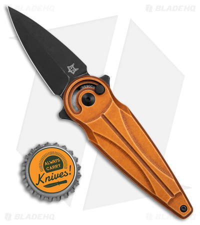 Fox Saturn Folding Knife Copper Aluminum (2.6" Black Stonewash) FX-551 ALCOB