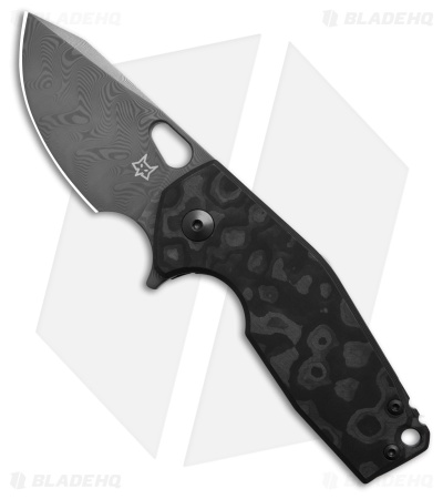 Fox Knives Jesper Voxnaes Suru Frame Lock Knife Blk Carbon Fiber (2.4" Damascus)