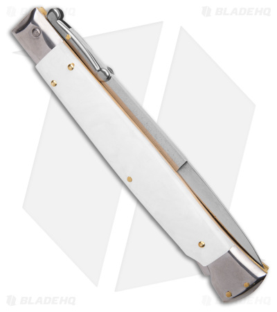 Frank B. 11" Italian Stiletto Bayonet Swinguard Auto Knife Mother of Pearl