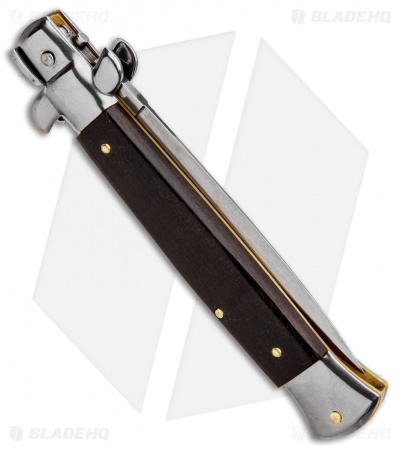 Frank B 9" Italian Stiletto Automatic Dagger Knife Ebony (4" Satin)