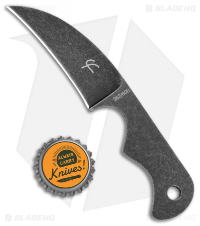 Fred Perrin Le Peeler Fixed Blade Neck Knife (2.5" Black Stonewash)