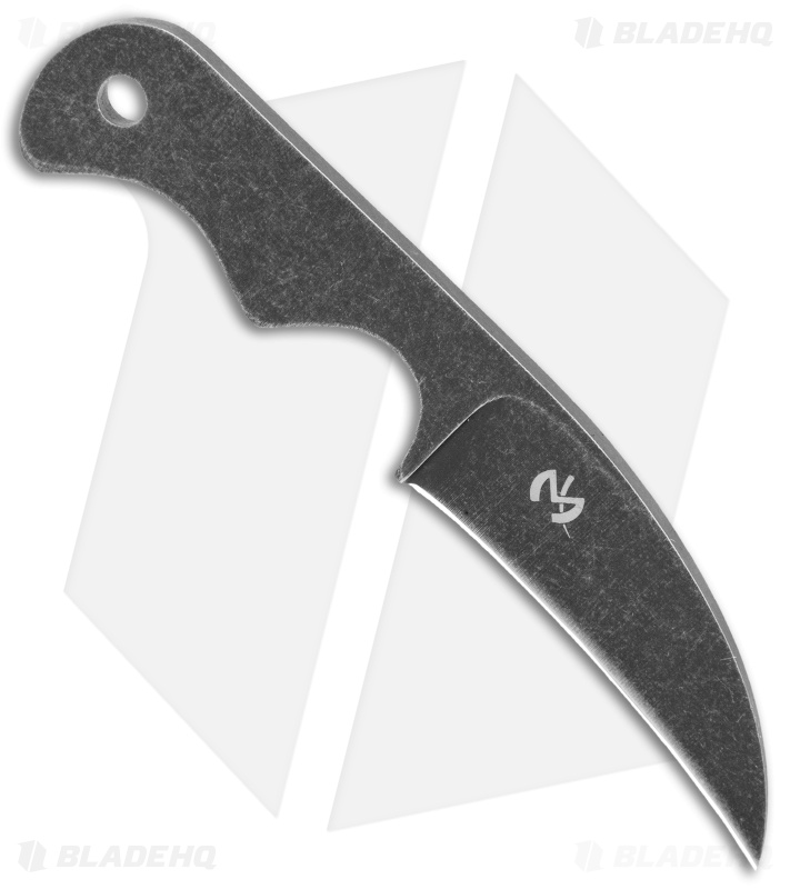 Fred Perrin Le Peeler Fixed Blade Neck Knife (2.5" Black Stonewash)