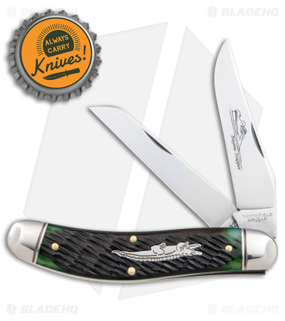 GEC #88 Bayou Trapper Knife Swamp Green Bone - Blade HQ