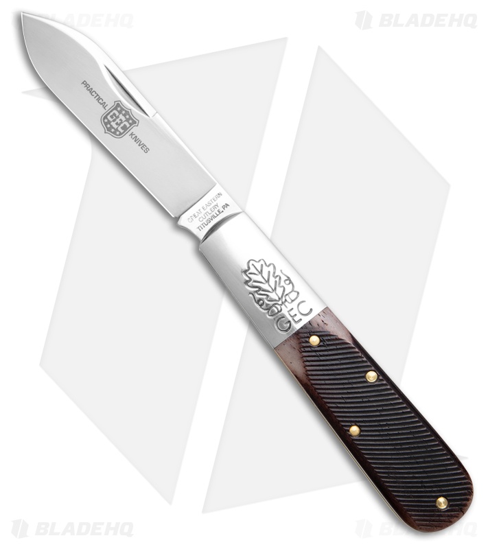 ボッコム　ロングオー　BLOOD-G GEC #86 Boomtown Barlow Knife Brown Sawcut Bone