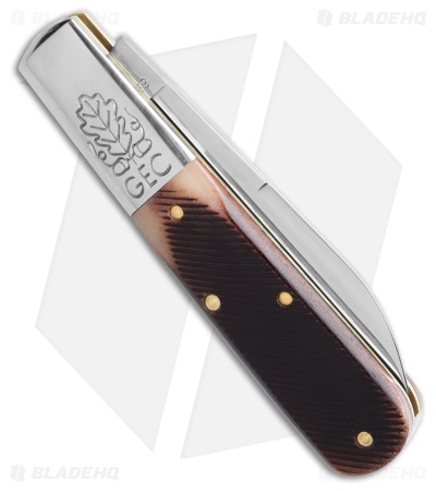 GEC #86 Boomtown Barlow Knife Brown Sawcut Bone