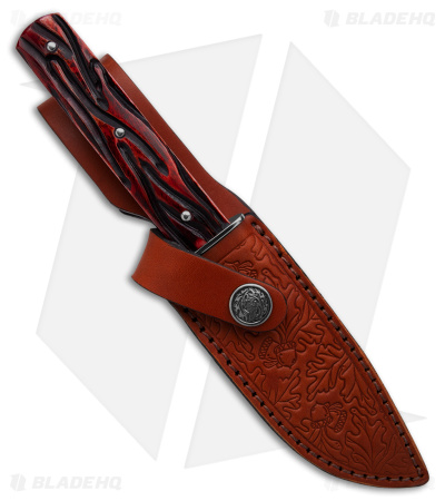 GEC H10 Hunter Fixed Blade Knife Red India Jigged Bone (3.9" Satin)