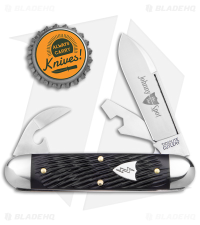 GEC Tidioute Cutlery Johnny On The Spot Pocket Knife Black Texdel (2.65" Satin)