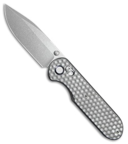 GEO Knife Ethereal Cutter Drop Point Crossbar Lock Knife Stonewash Ti (3" SW)