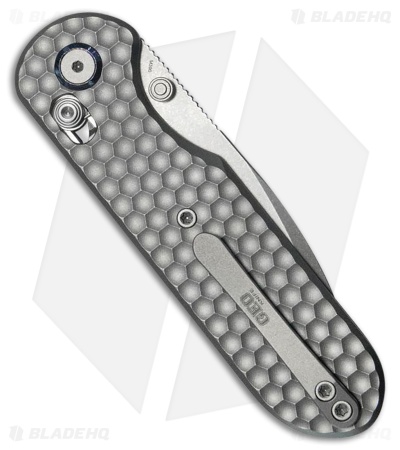 GEO Knife Ethereal Cutter Drop Point Crossbar Lock Knife Stonewash Ti (3" SW)