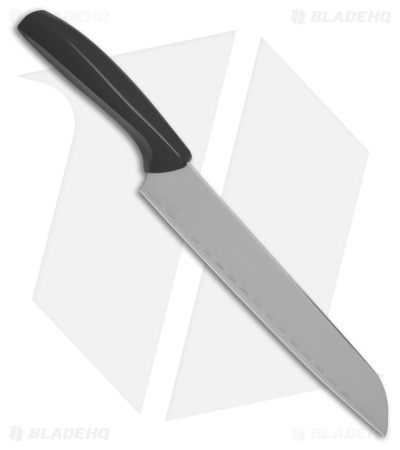 Gatco 12.5" Fixed Blade Santoku Chef's Knife Black Zytel