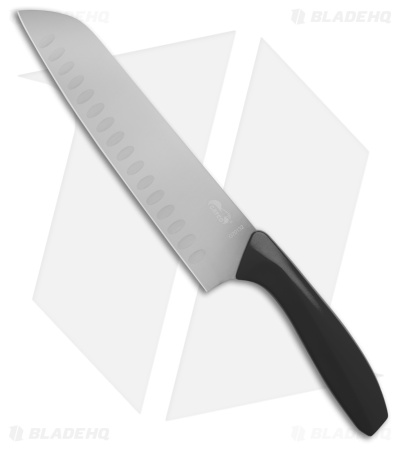 Gatco 12.5" Fixed Blade Santoku Chef's Knife Black Zytel