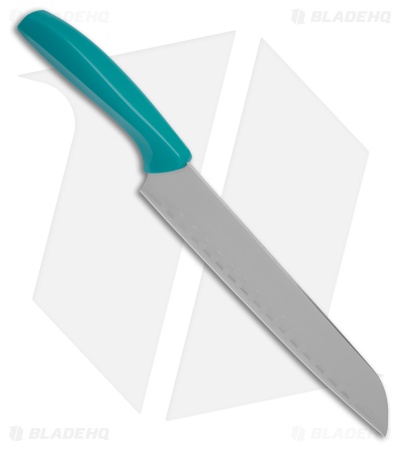 Gatco 12.5" Fixed Blade Santoku Chef's Knife Teal Zytel