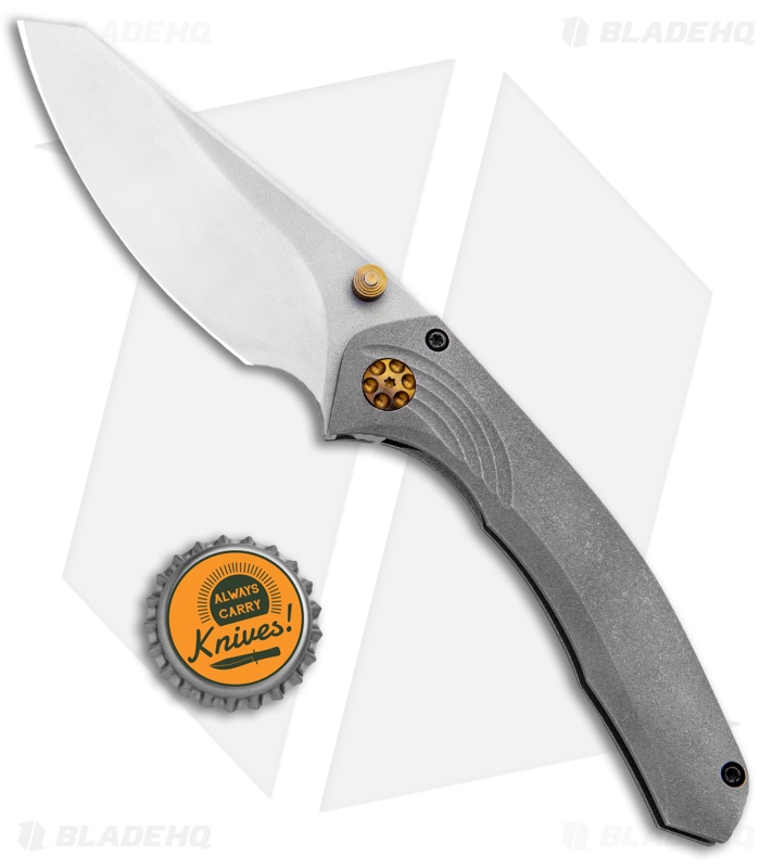 Gavko Custom Sevengill Frame Lock Knife Titanium w/ Bronze Hardware (3.3" SW)
