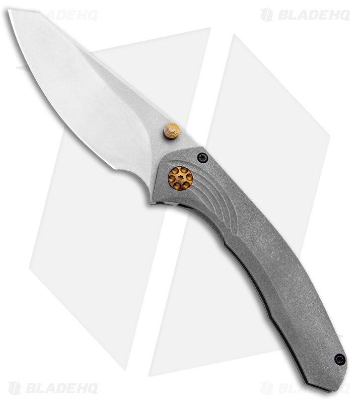 Gavko Custom Sevengill Frame Lock Knife Titanium w/ Bronze Hardware (3.3" SW)