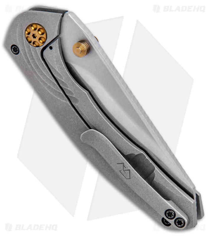 Gavko Custom Sevengill Frame Lock Knife Titanium w/ Bronze Hardware (3.3" SW)
