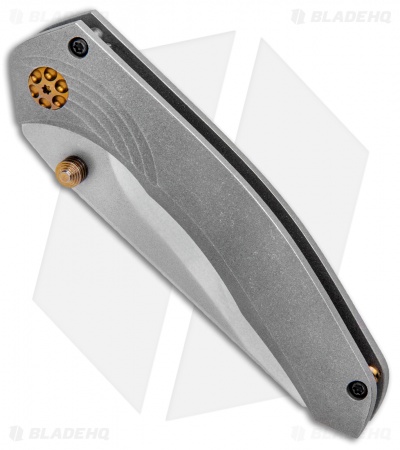 Gavko Custom Sevengill Frame Lock Knife Titanium w/ Bronze Hardware (3.3" SW)