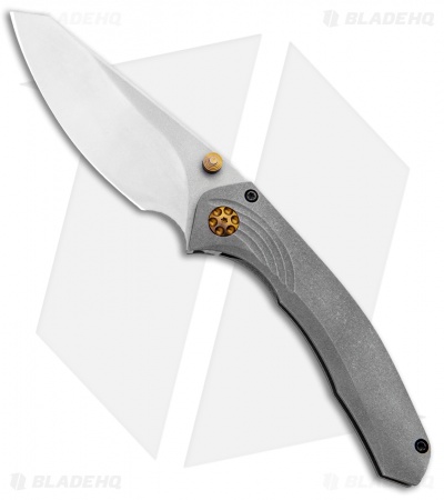Gavko Custom Sevengill Frame Lock Knife Titanium w/ Bronze Hardware (3.3" SW)