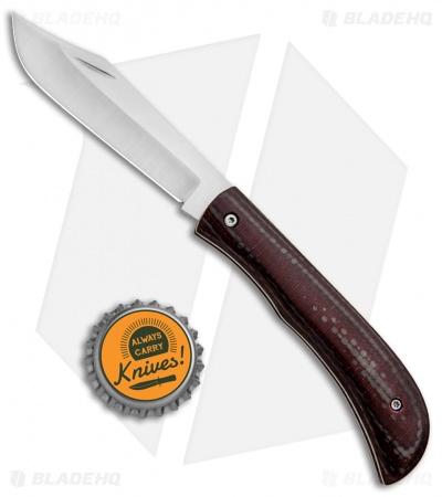 Gedraitis Knives Slip Joint Bowie Knife Carbon Fiber/Red G-10 (3" Satin)