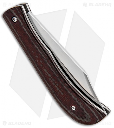 Gedraitis Knives Slip Joint Bowie Knife Carbon Fiber/Red G-10 (3" Satin)