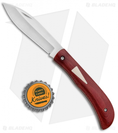 Gedraitis Knives Slip Joint Knife Red Micarta w/ Westinghouse Inlay (3" Satin)