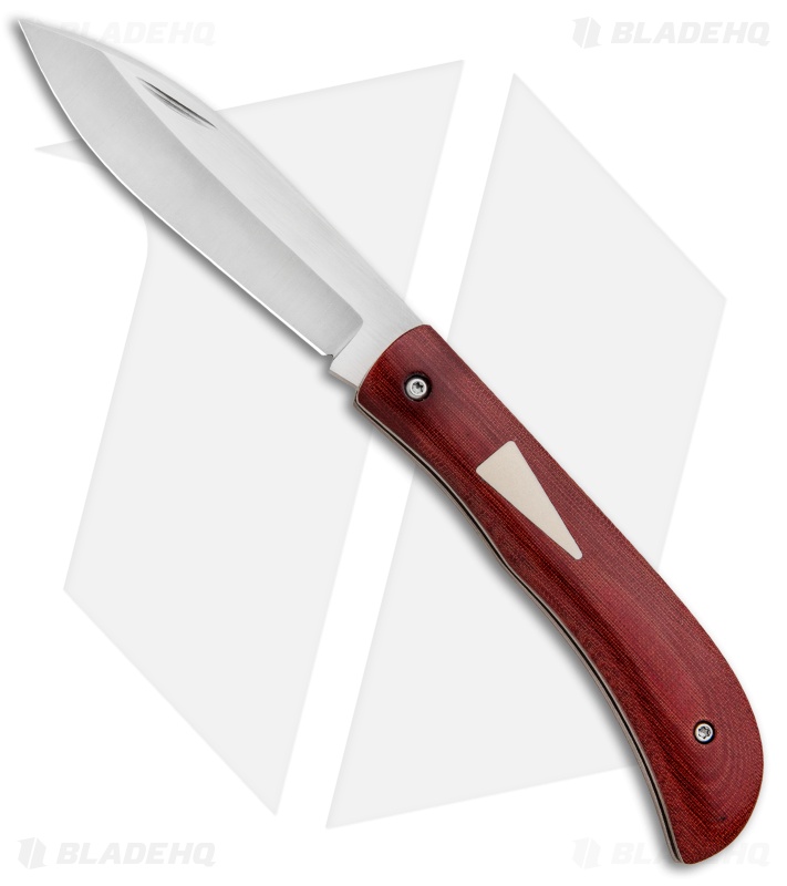 Gedraitis Knives Slip Joint Knife Red Micarta w/ Westinghouse Inlay (3" Satin)