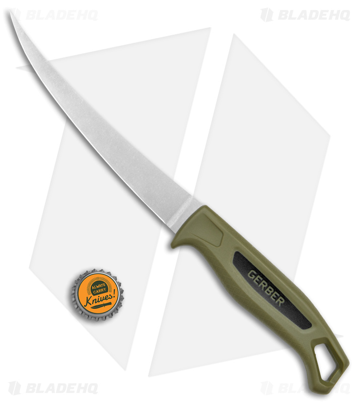 Gerber Ceviche Fillet Fixed Blade Knife Green Polymer (7" Stonewash)