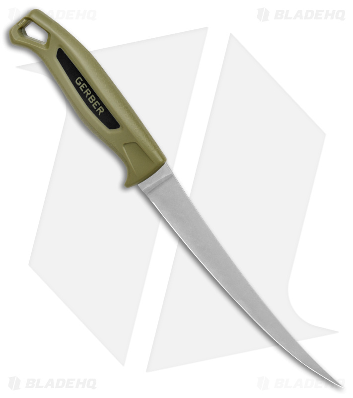 Gerber Ceviche Fillet Fixed Blade Knife Green Polymer (7" Stonewash)
