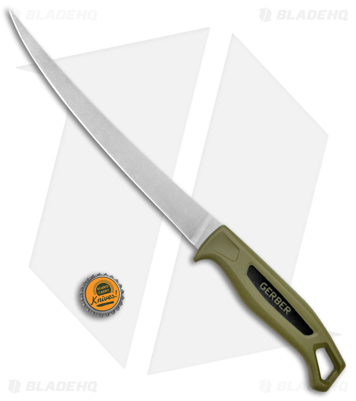 Gerber Ceviche Fillet Fixed Blade Knife Green Polymer (9" Stonewash)
