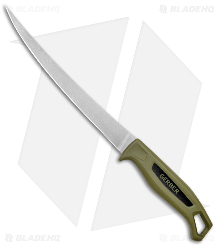 Gerber Ceviche Fillet Fixed Blade Knife Green Polymer (9" Stonewash)