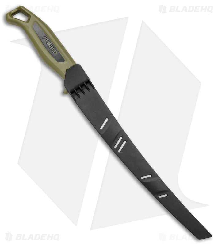 Gerber Ceviche Fillet Fixed Blade Knife Green Polymer (9" Stonewash)
