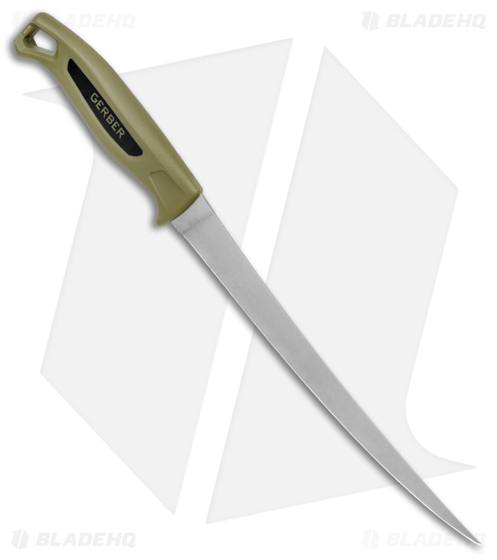 Gerber Ceviche Fillet Fixed Blade Knife Green Polymer (9" Stonewash)
