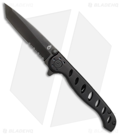 Gerber EVO Mid Liner Lock Tanto Knife Black Aluminum (3.1" Black TiNi Serr)