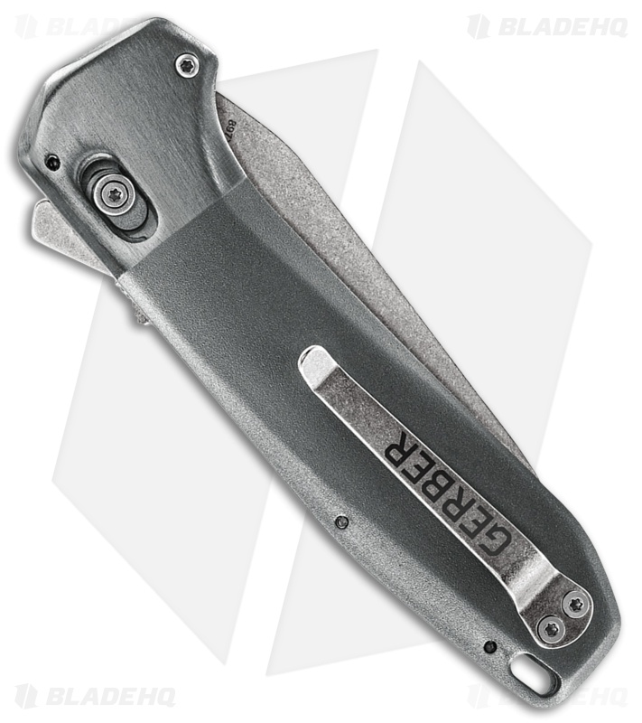 Gerber Highbrow Assisted Opening Drop Point Gray Aluminum (3.3" SW Serr)
