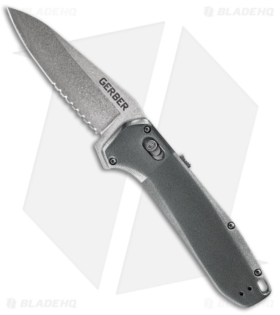 Gerber Highbrow Assisted Opening Drop Point Gray Aluminum (3.3" SW Serr)