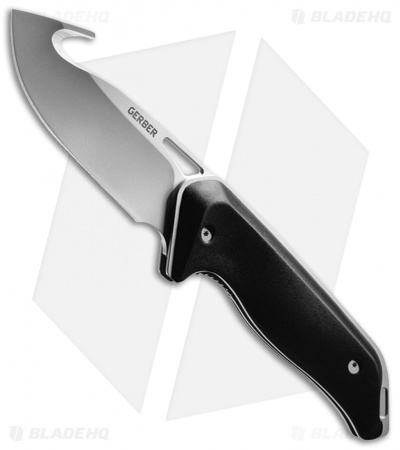 Gerber Moment Folding Gut Hook Knife Black (3.5" Bead Blast)