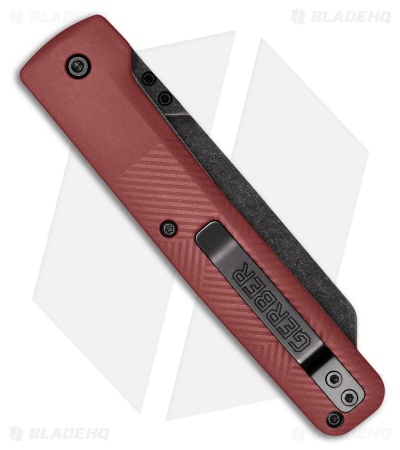 Gerber Pledge Liner Lock Knife Drab Red GFN (3.7" Black Stonewash)