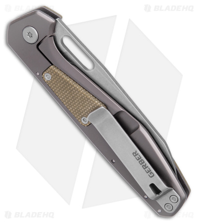 Gerber Slimsada Frame Lock Knife Olive Micarta (3.45" Stonewash)