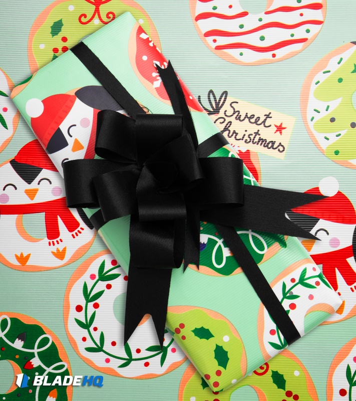 Gift Wrap w/ Black Ribbon - $5.99 Per Item - Holiday Donut