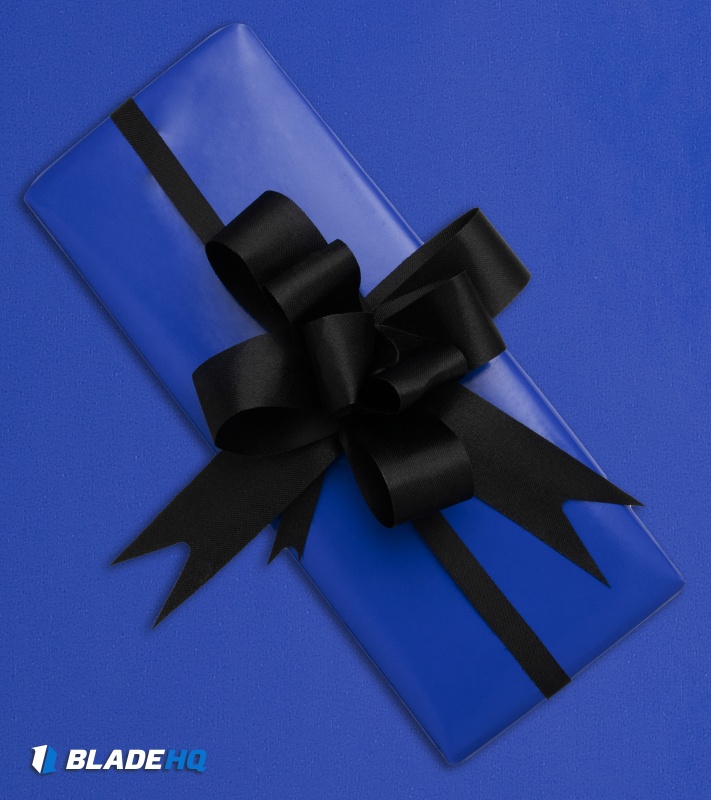 Gift Wrap w/ Black Ribbon - $5.99 Per Item - Blue Gloss