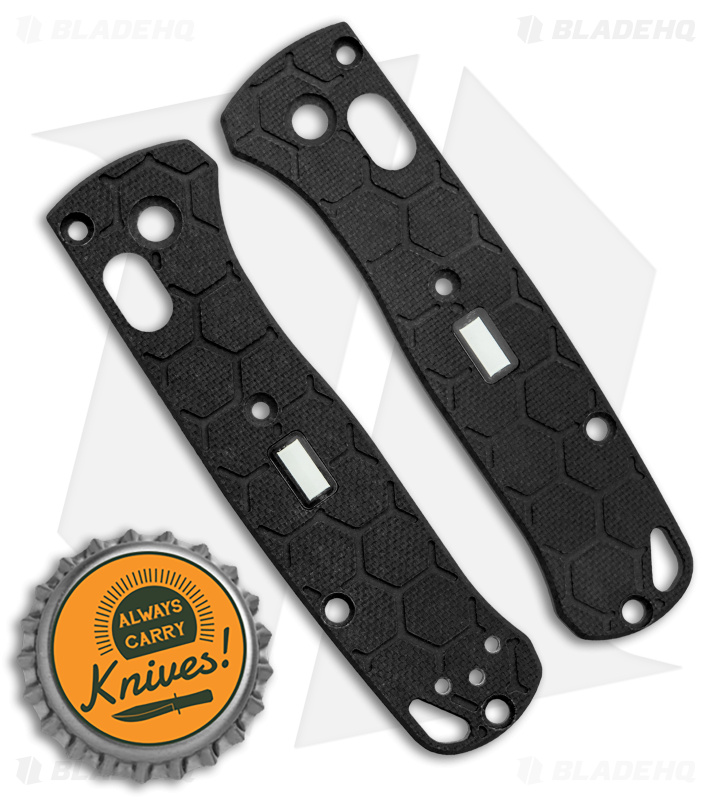 Glow Rhino Benchmade Mini Bugout G-10 Scales With Tritium Insert (Black)