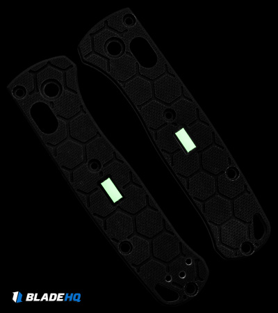 Glow Rhino Benchmade Mini Bugout G-10 Scales With Tritium Insert (Black)