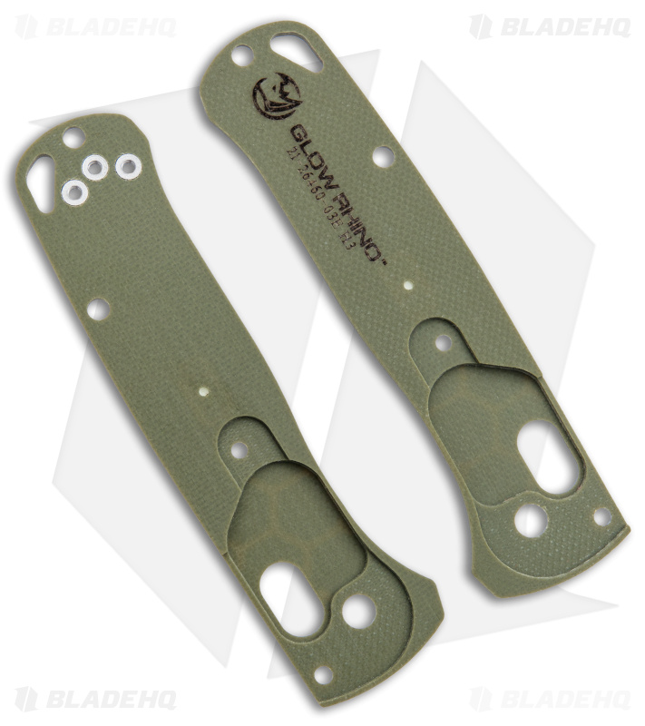 Glow Rhino Benchmade Mini Bugout G-10 Scales With Tritium Insert (OD Green)