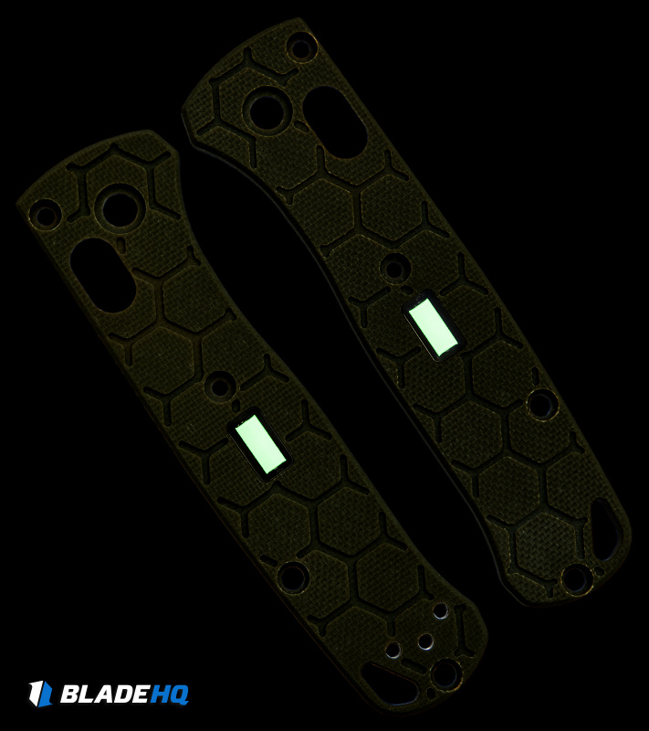 Glow Rhino Benchmade Mini Bugout G-10 Scales With Tritium Insert (OD Green)