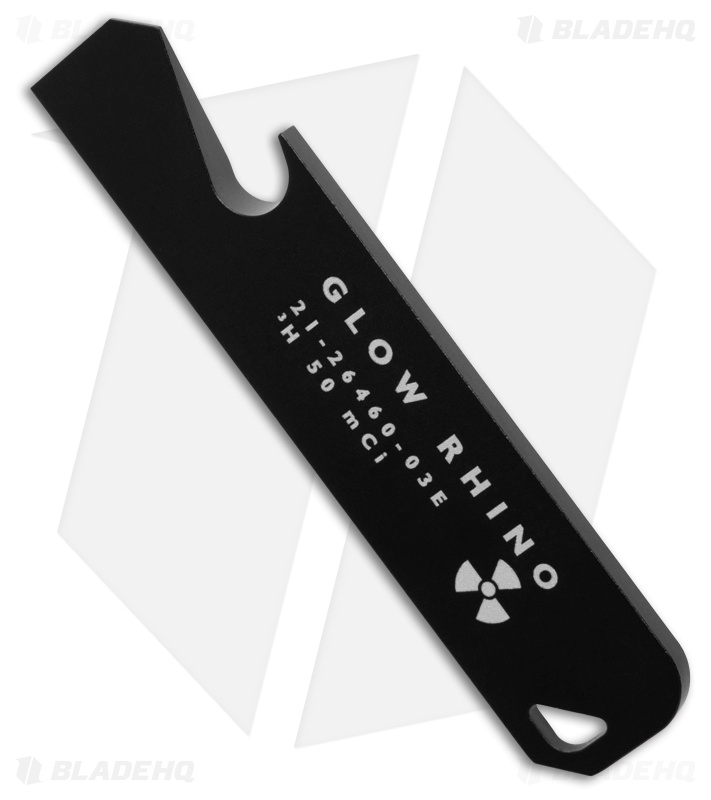 Glow Rhino Aluminum Prybar Green Tritium Glow (3" Black)