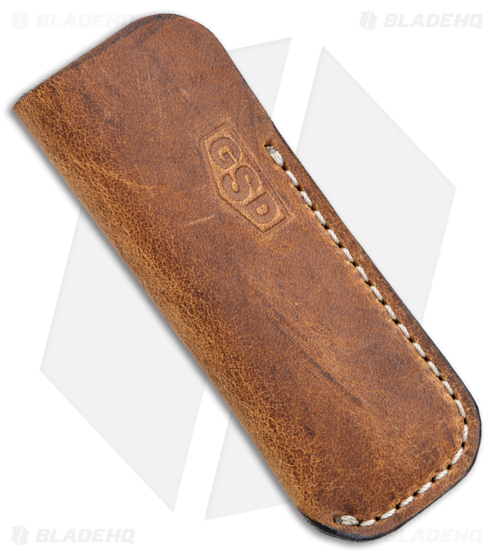 Greg Stevens Design Leather Sleeve Slip Joint Folder English Tan/Antique Thread