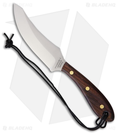 Grohmann Large Skinner Fixed Blade Knife Brown Wood (5" Satin)