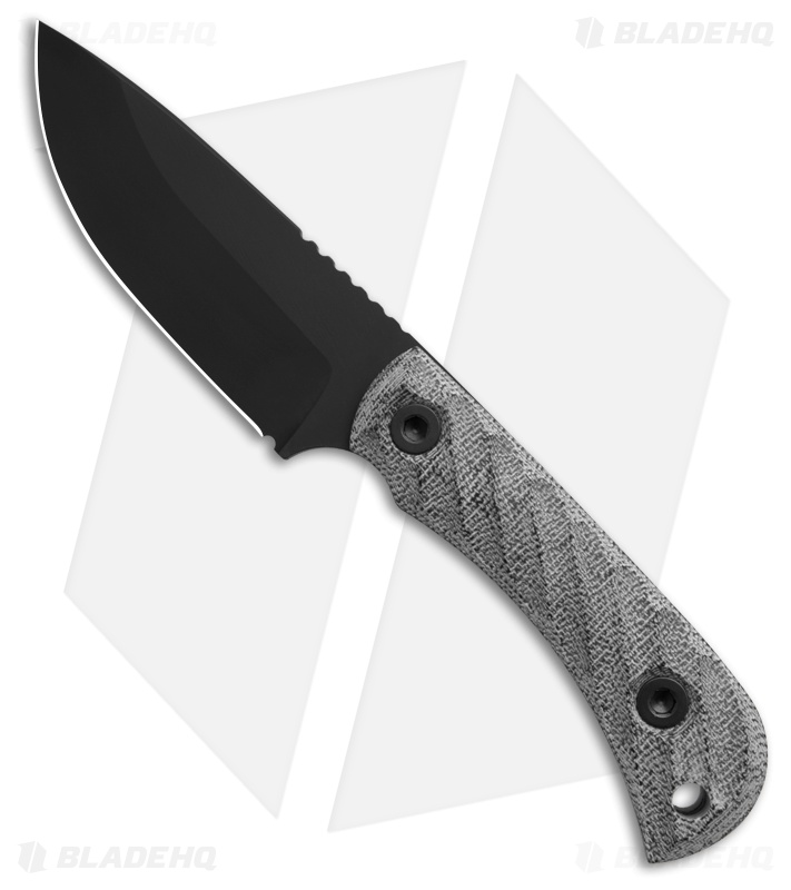 Half Face Blades Cavner Jr. Fixed Blade Knife Gray Micarta (3.5" Black Cerakote)